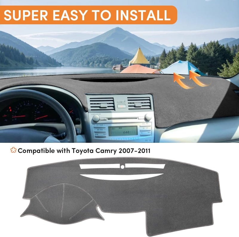 ZIYIZE Dash Cover Mat for Toyota Camry 2007 2008 2009 2010 2011 Dashboard Cover Mat Interior Accessories Non-Slip Pad Carpet Sunshield Protector - Image 3